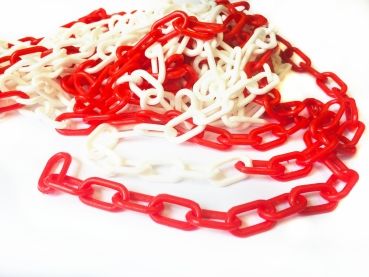 Plastová reťaz 3 mm bielo-červená